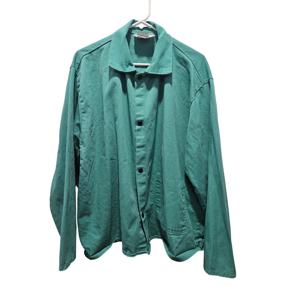 Tillman FR Work Jacket Westex FR-7A Teal Green Snap Front 100% Cotton XL
